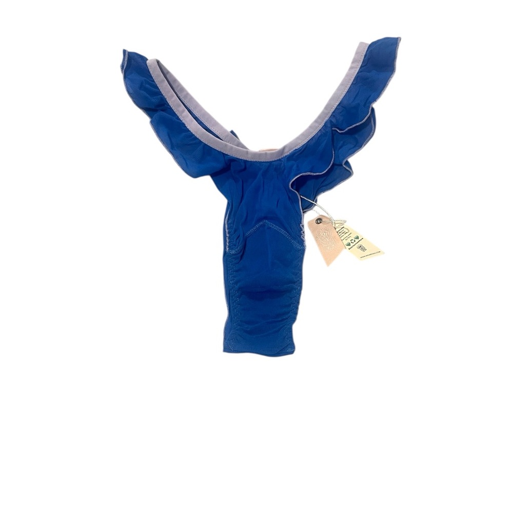 Chic Blue & Purple Ruffle Lace We are HAH Fly Girl Mesh Panty